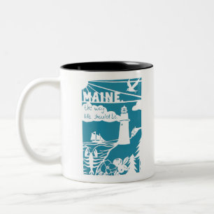 Caneca De Café Em Dois Tons Maine, a vida deve ser