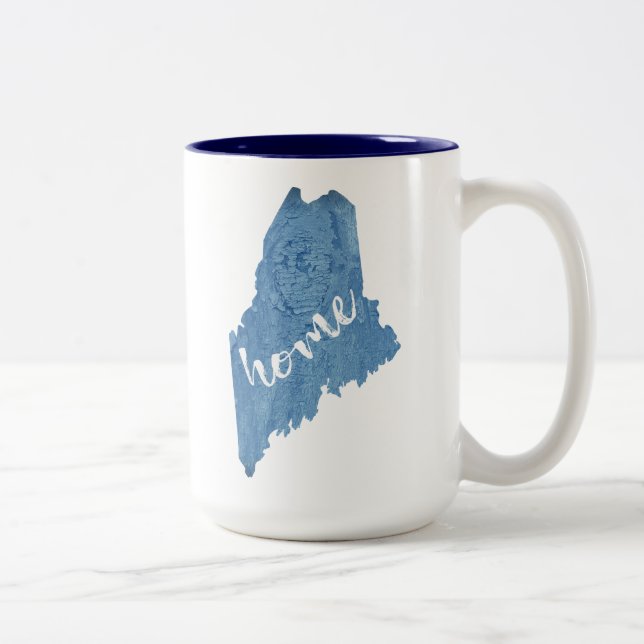Caneca De Café Em Dois Tons Maine State Home Wood Grain (Direita)