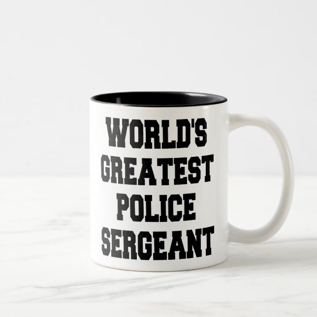 Caneca De Café Em Dois Tons Maior Sargento de Polícia do Mundo (Direita)