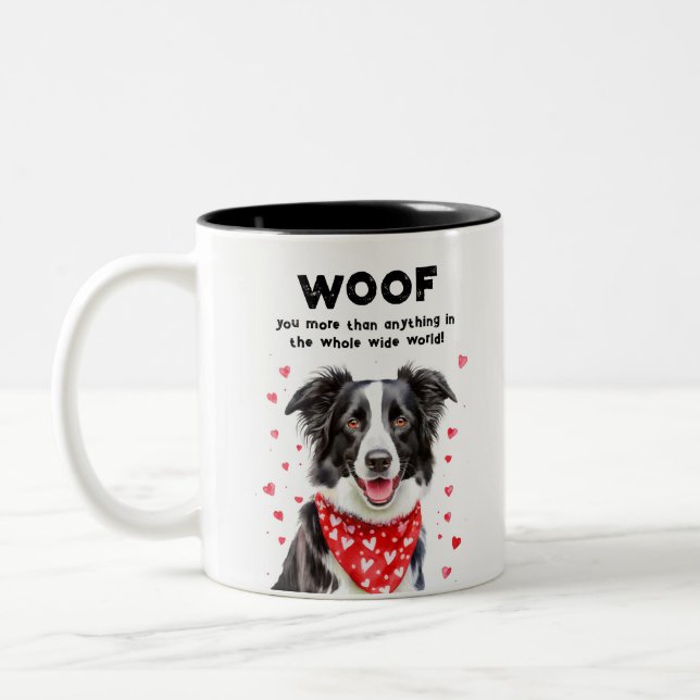 Caneca De Café Em Dois Tons Mais do que Border Collie Heart Bandana (Esquerda)
