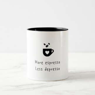 CANECA DE CAFÉ EM DOIS TONS MAIS ESPRESSO MENOS DEPRESSO