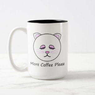 Caneca De Café Em Dois Tons Mais Gato de Café