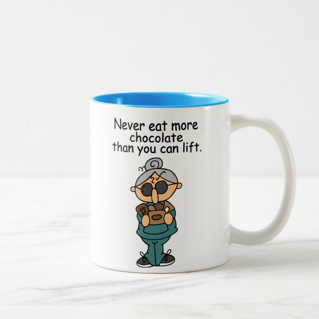Caneca De Café Em Dois Tons Mais Humor de Chocolate (Direita)