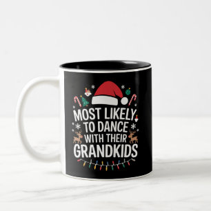 Caneca De Café Em Dois Tons Mais propensa a dançar com a família dos Netos