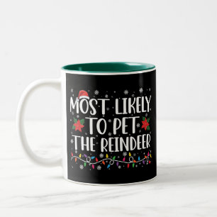 Caneca De Café Em Dois Tons Mais Propenso a Acariciar a Família de Natal do Re