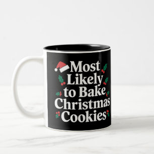 Caneca De Café Em Dois Tons Mais Propenso a Assar Biscoitos de Natal Família