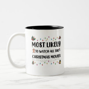 Caneca De Café Em Dois Tons Mais Propenso a Assistir a Todos os Filmes de Nata