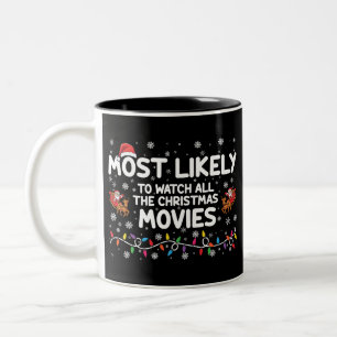 Caneca De Café Em Dois Tons Mais Propenso a Assistir a Todos os Filmes de Nata