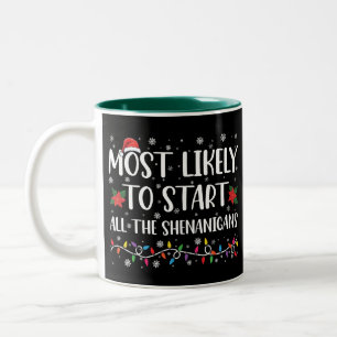 Caneca De Café Em Dois Tons Mais Propenso a Iniciar o Natal das Travessuras