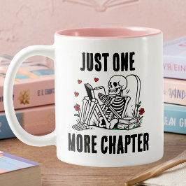 Caneca De Café Em Dois Tons Mais Um Capítulo Divertido Esqueleto de Leitura