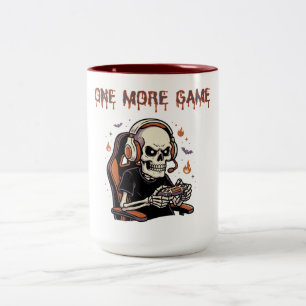 Caneca De Café Em Dois Tons Mais Um Jogo Esqueleto Divertido de Halloween para