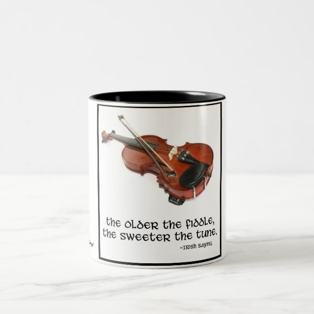 Caneca De Café Em Dois Tons Mais velho o violino… (Centro)