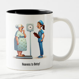 Caneca De Café Em Dois Tons Mais velho surpreendido vs. Escala de Mau