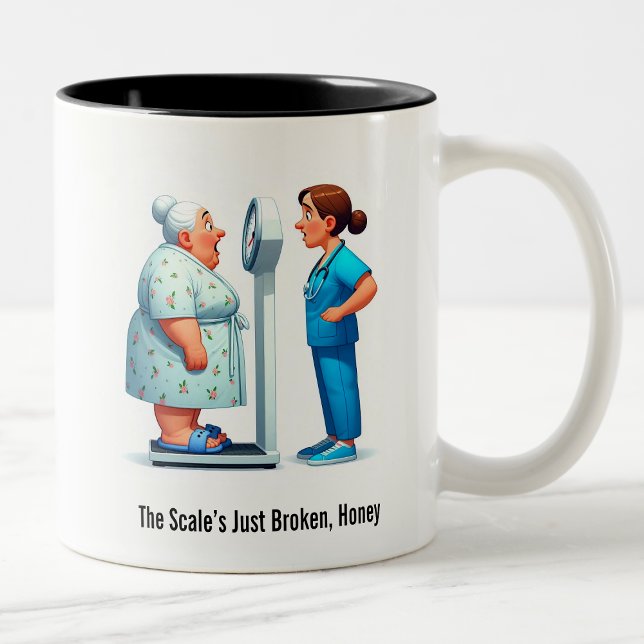 Caneca De Café Em Dois Tons Mais velho surpreendido vs. Escala de Mau (Criador carregado)
