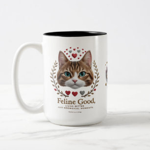 Caneca De Café Em Dois Tons Majestade Meowgical - Feline Good Cat Mug (15 oz)