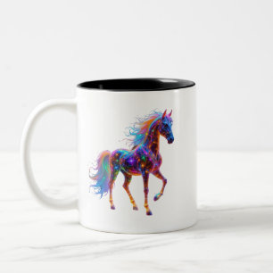 Caneca De Café Em Dois Tons Majexpressa Neon Horse