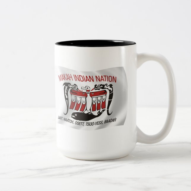 Caneca De Café Em Dois Tons Makah Tribe Flag Mug (Direita)