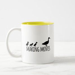 Caneca De Café Em Dois Tons Making Moves Mama Duck and Ducklings Motivational