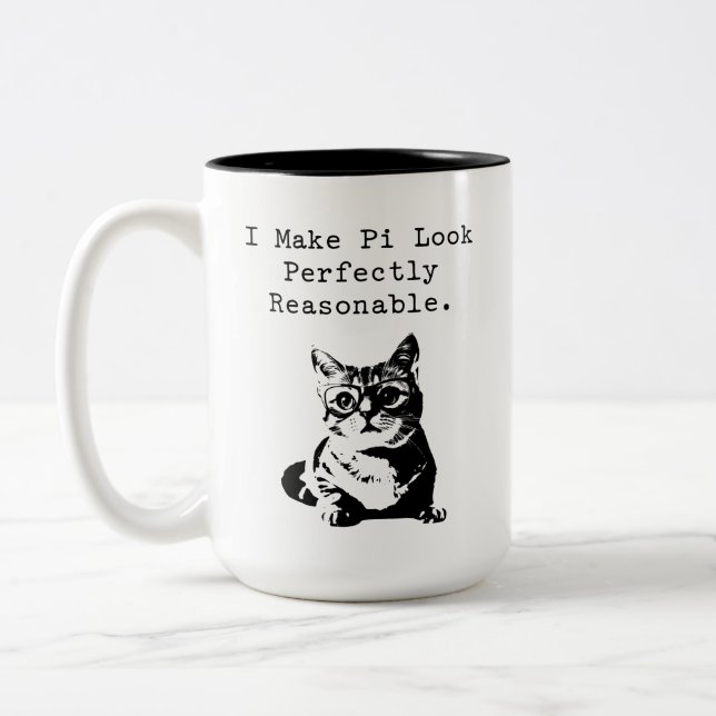 Caneca De Café Em Dois Tons Making Pi Look Reasonable Math Humor Gift (Esquerda)