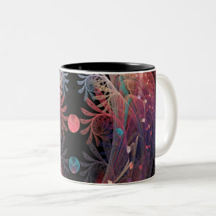 Caneca De Café Em Dois Tons Malabarismo Abstrato Fantasia Moderna Arte Fractal