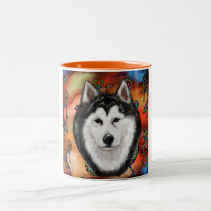 CANECA DE CAFÉ EM DOIS TONS MALAMUTE DO ALASKA
