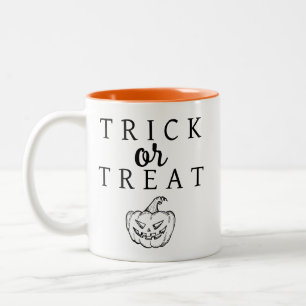 Caneca De Café Em Dois Tons Malandro Ou Tratar O Dia das Bruxas de Jack-o-lant