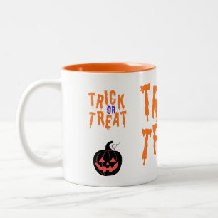 Caneca De Café Em Dois Tons Malandro Ou Tratar O Dia das Bruxas de Jack-o-lant