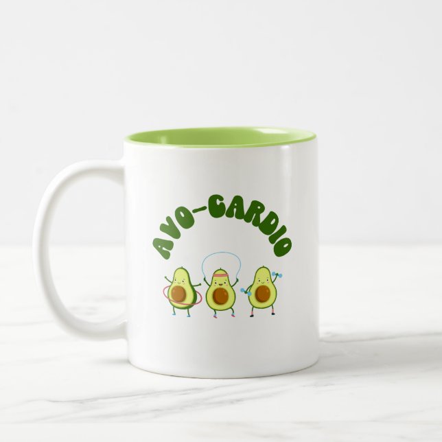 Caneca De Café Em Dois Tons Malhação Avo-Cardio Funny Avocado (Esquerda)