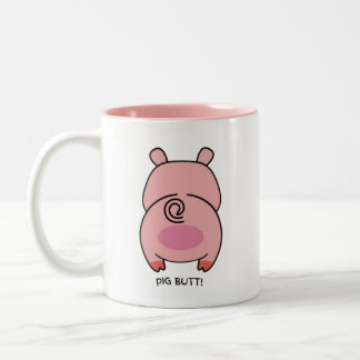 Caneca De Café Em Dois Tons Malhando todo o café! ☕ 🐷 😂