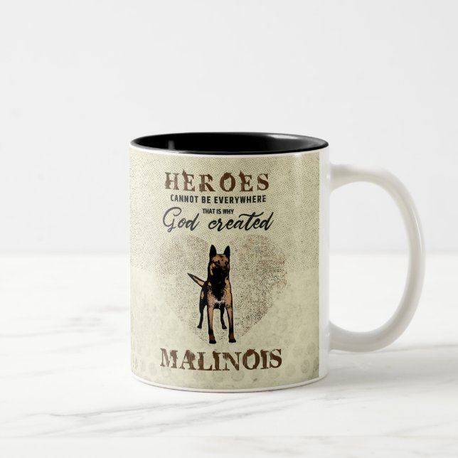 Caneca De Café Em Dois Tons Malinois - pastor belga - Mechelaar (Direita)