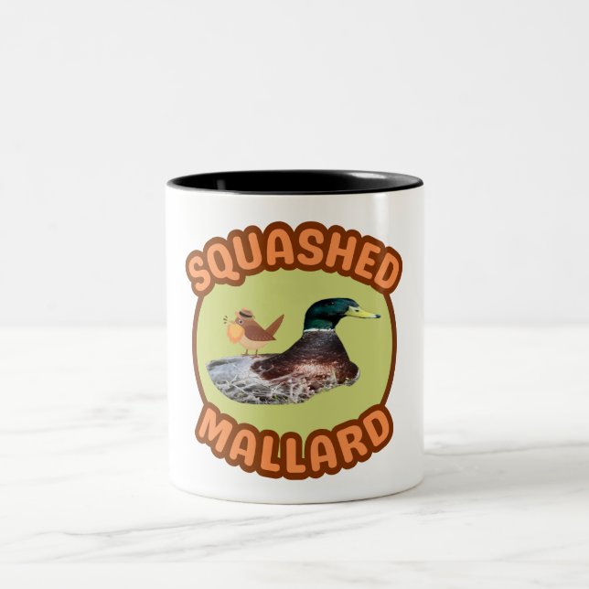 Caneca De Café Em Dois Tons Mallard Esmagado de Birding (Centro)