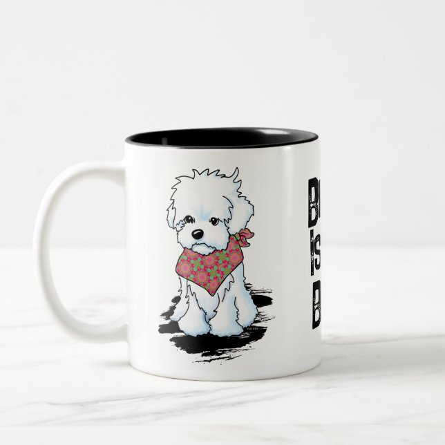 Caneca De Café Em Dois Tons Maltipoo  (Esquerda)
