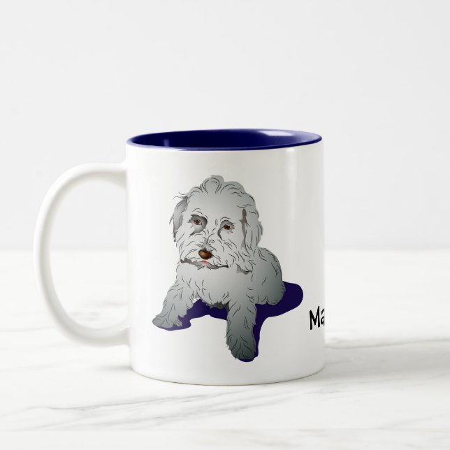 Caneca De Café Em Dois Tons Maltipoo Cute Puppy (Esquerda)