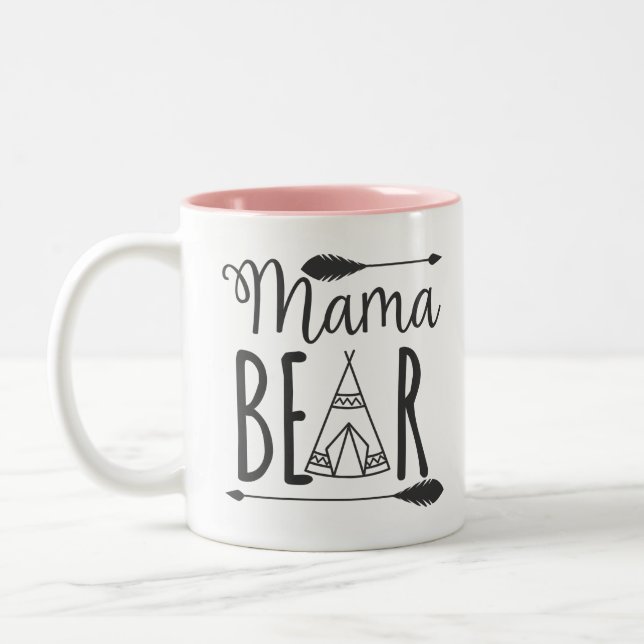 Caneca De Café Em Dois Tons Mama Bear (Esquerda)