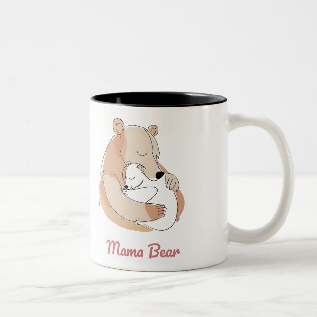 Caneca De Café Em Dois Tons Mama Bear Mothers Day (Direita)