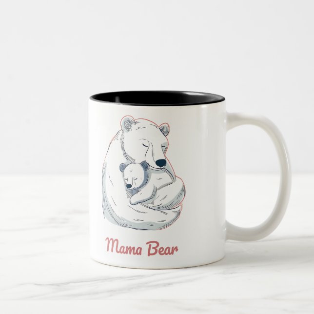 Caneca De Café Em Dois Tons Mama Bear Mothers Day (Direita)
