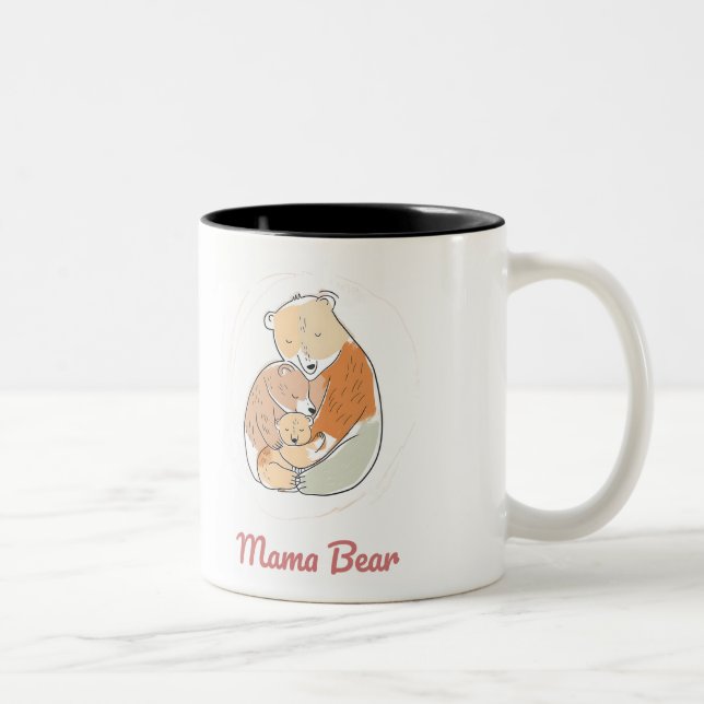 Caneca De Café Em Dois Tons Mama Bear Mothers Day (Direita)