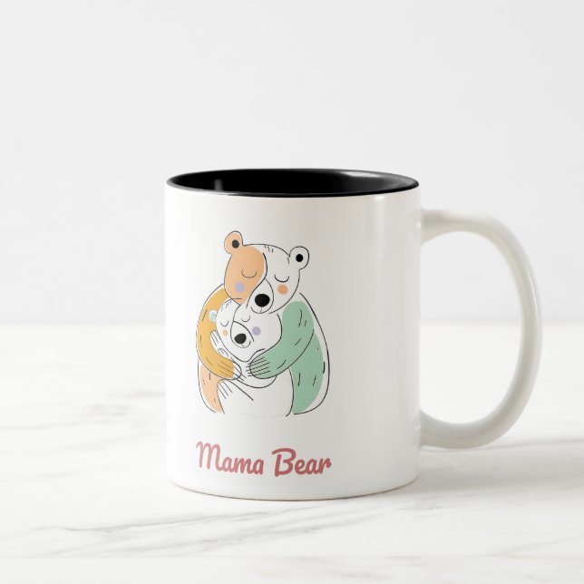 Caneca De Café Em Dois Tons Mama Bear Mothers Day (Direita)