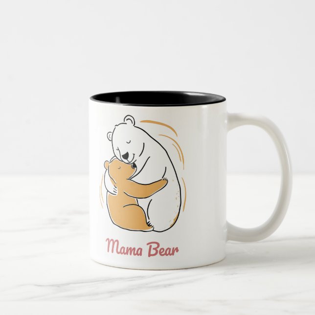 Caneca De Café Em Dois Tons Mama Bear Mothers Day (Direita)
