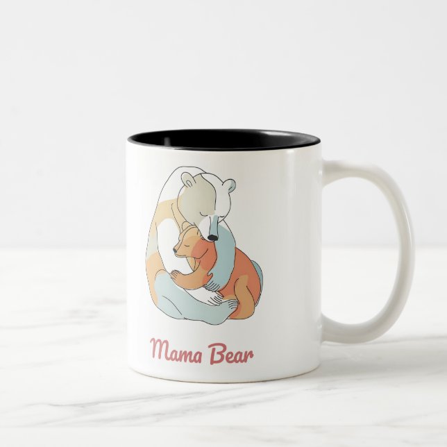 Caneca De Café Em Dois Tons Mama Bear Mothers Day (Direita)