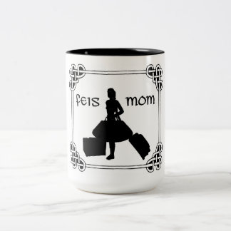 Caneca De Café Em Dois Tons Mamã celta de Feis do nó da dança irlandesa