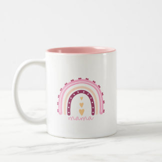 Caneca De Café Em Dois Tons Mama de cerâmica colorida Mug com arco-íris boêmic