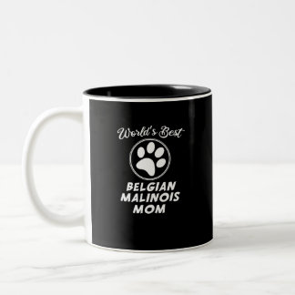 Caneca De Café Em Dois Tons Mamã de Malinois do belga do mundo a melhor