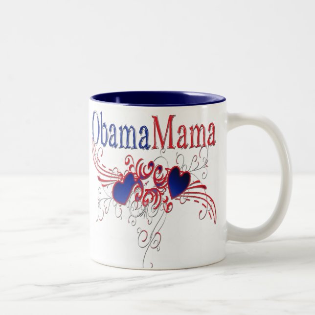 Caneca De Café Em Dois Tons Mama de Obama (Direita)
