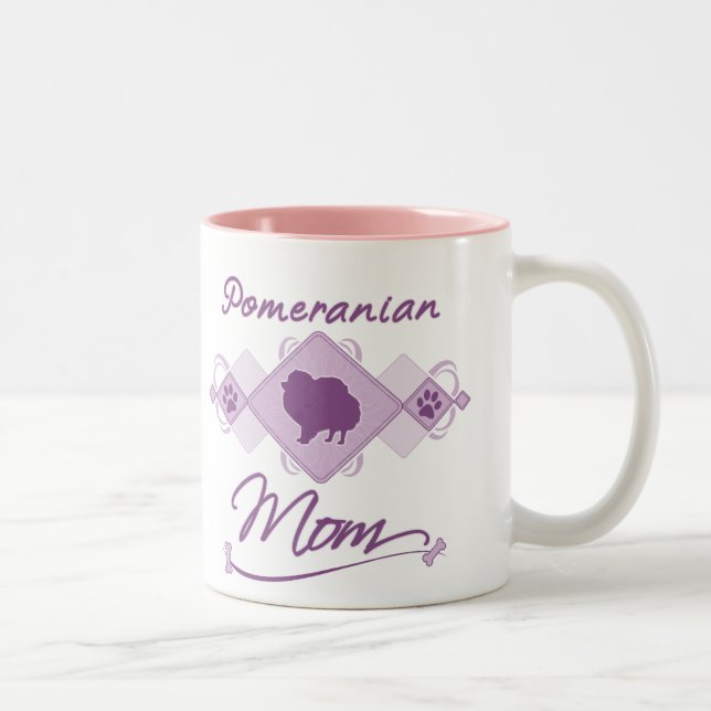 Caneca De Café Em Dois Tons Mamã de Pomeranian (Direita)