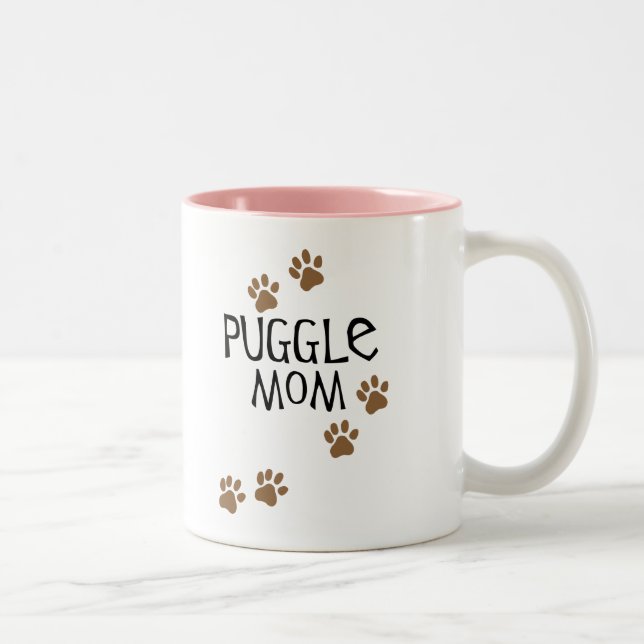 Caneca De Café Em Dois Tons Mamã de Puggle (Direita)