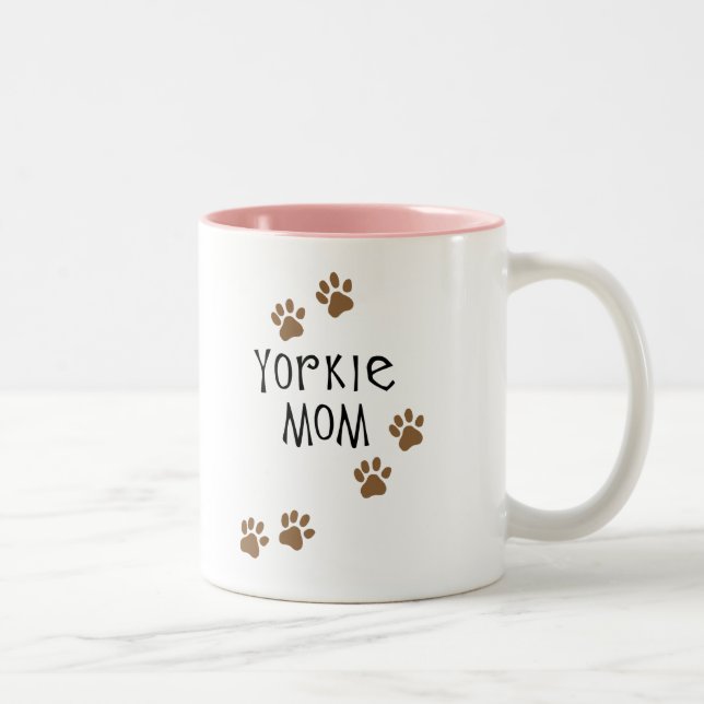 Caneca De Café Em Dois Tons Mamã de Yorkie (Direita)