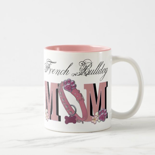 Caneca De Café Em Dois Tons MAMÃ do buldogue francês (Direita)