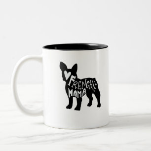 Caneca De Café Em Dois Tons Mamã do buldogue francês do Mama Bonito de