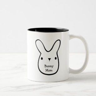 Caneca De Café Em Dois Tons Mamã do coelho (customizável)